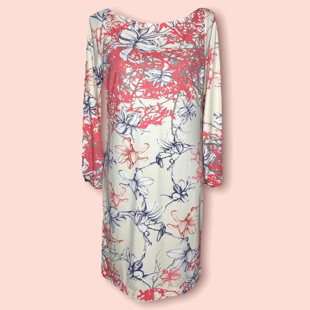 Yoana Baraschi Coral/Blue/Cream Dress